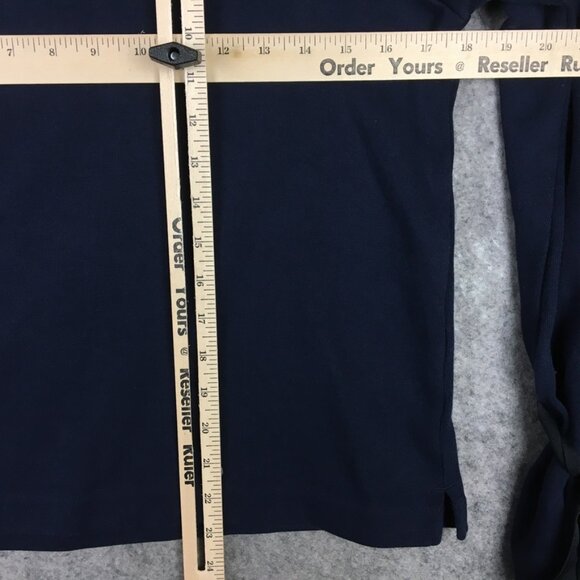 J Crew Sweater S Navy Blue Solid Crewneck Tie Ribbon Cuffs Casual Sweatshirt - Picture 5 of 9